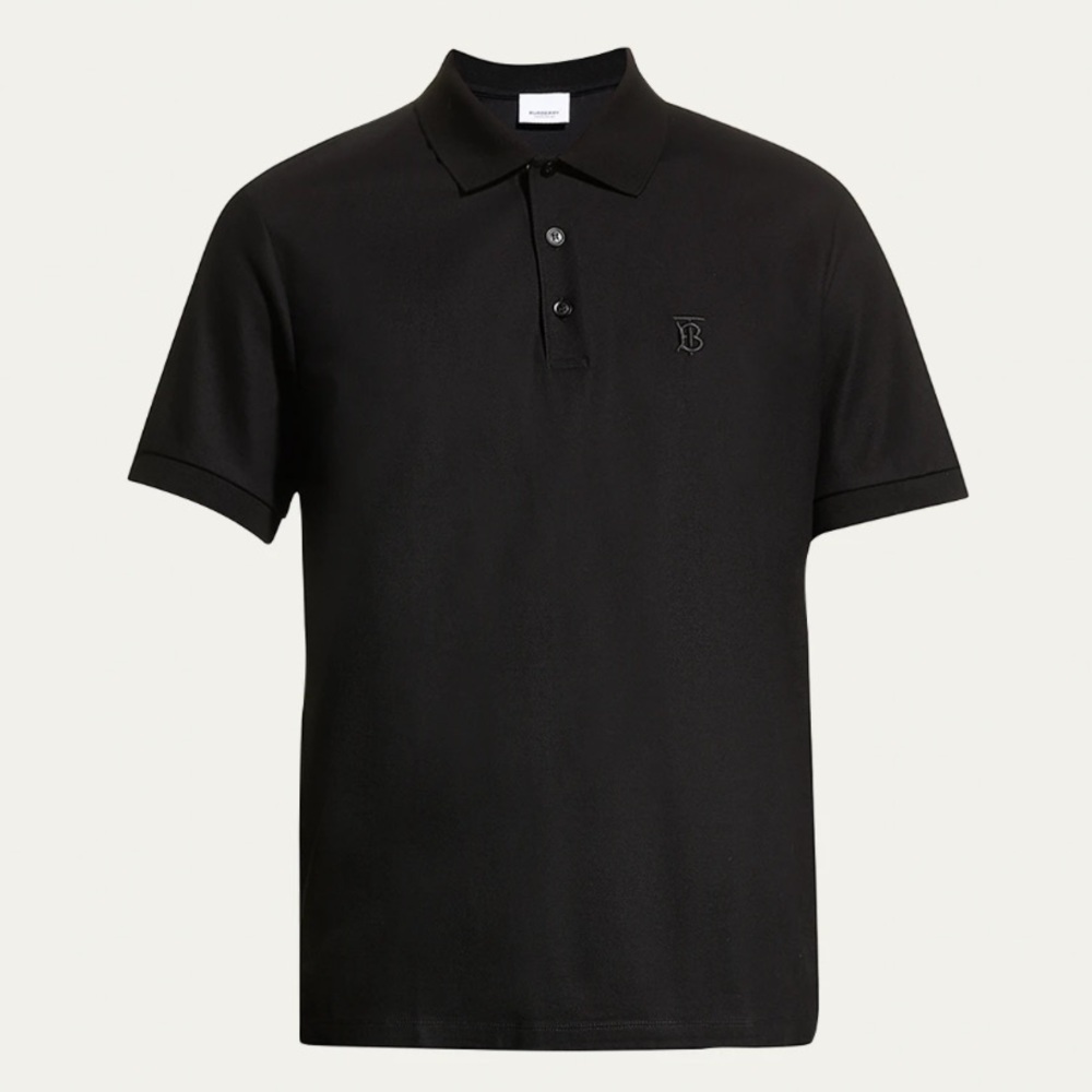 Burberry Men’s black cotton polo shirt